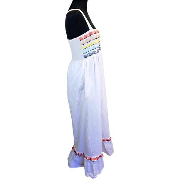 Marie Oliver Cotton Tegan Tank Maxi Dress Sz XS White Boho Chic Beach Vacation - Picture 4 of 16